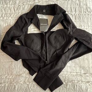 Solado Women's Black Button Down Shirt